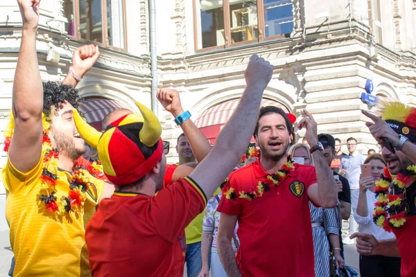 Moscú Rusia Julio 2018 Copa Del Mundo 2018 Aficionados Fútbol — Foto de Stock