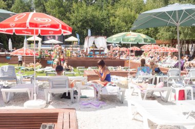 Moscow, Rusya Federasyonu - 16 Temmuz 2018 Sokolniki Basseyn 