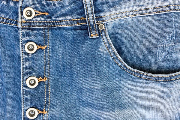 Pocket Jeans Lås Jeans För Metall Knappar Närbild Detaljer För — Stockfoto