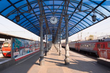 Moskova, Rusya - 20 Eylül 2018: Yaroslavsky Tren İstasyonu 