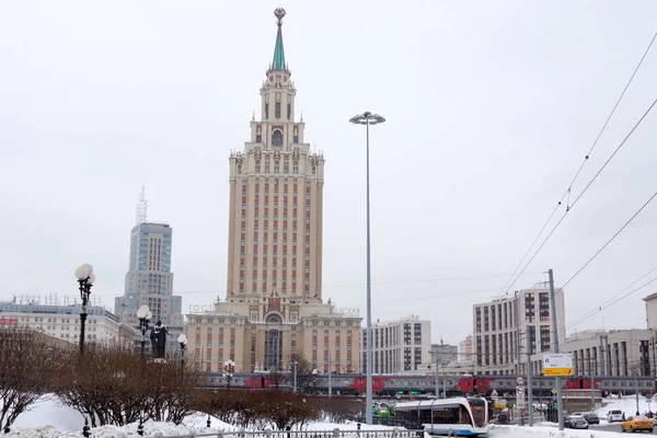 Russia Moscow January 2019 Komsomolskaya Square Winter Heavy Snowfall Moscow — Stock Photo, Image