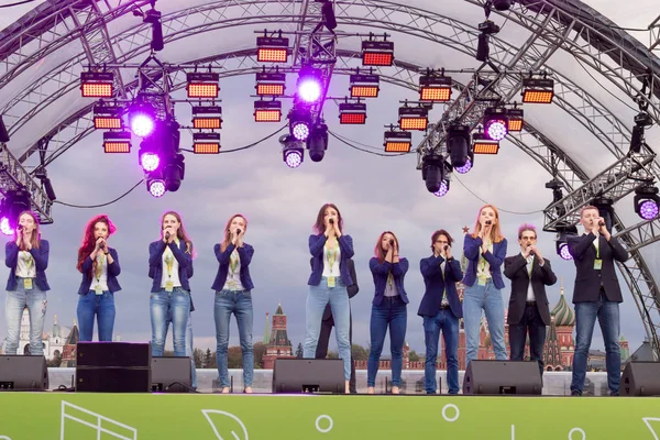 Moscou Rússia Maio 2019 Festival Acappella Moscow Spring Zaryadye Desempenho — Fotografia de Stock