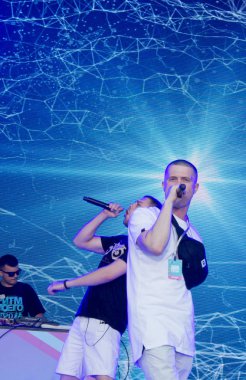 Rusya, Moskova, Vdnkh, Şehrimin Ritmi Müzik Festivali. Rapçi