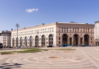 Rusya, Moskova, 29 Nisan 2019: Lubyanka, Lubyanka Meydanı 'ndaki Moskova Orta Çocuk Dünyası fiyatlandırma atölyesi