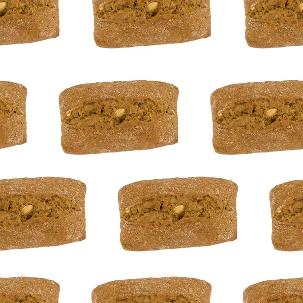Seamless Pattern Appetizing Bread — Stock Photo, Image