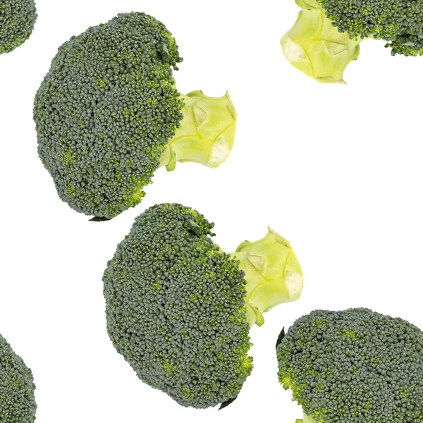 Green Raw Broccoli Seamless Background Pattern — Stock Photo, Image