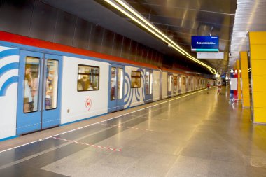 Rusya, Moskova, 18 Ağustos 2020: Metro istasyonu Zhulebino