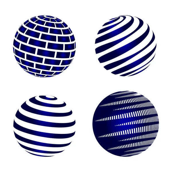 Global Lojistik ağ kavramı. Küre vektör simgeleri mavi ayarlayın. 3d modeli kümesi. Hisse senedi vektör. Vektör çizim Eps10. 
