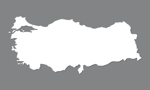 Пустий Карта Туреччини Висока Якість Карта Туреччини Боспорським Сірий Фон — стоковий вектор
