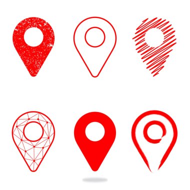 Geolocation icon pack. Set of Geolocation signs in different style for your web site design, logo, app, UI. Vector illustration EPS10.   clipart