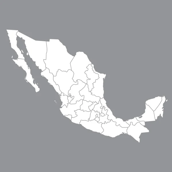 Prázdná Mapa Mexika Mapa Mexika Provincií Vysoce Kvalitní Mapa Mexika — Stockový vektor