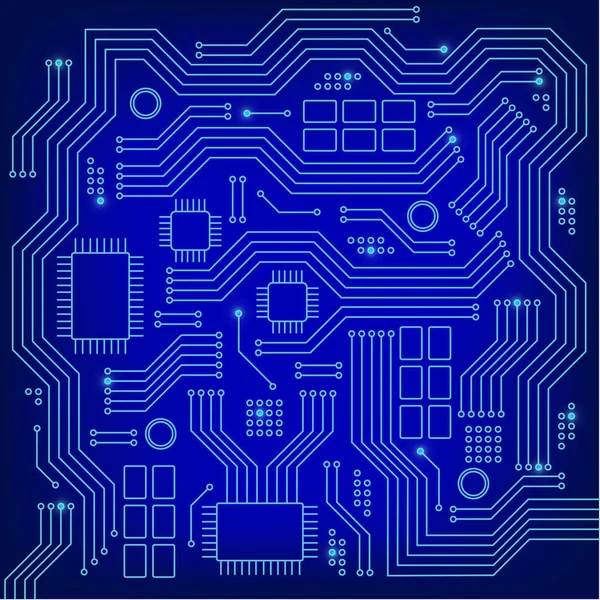 High Tech Technologia Tekstura Tło Kolorze Niebieskim Streszczenie Technologia Circuit — Wektor stockowy