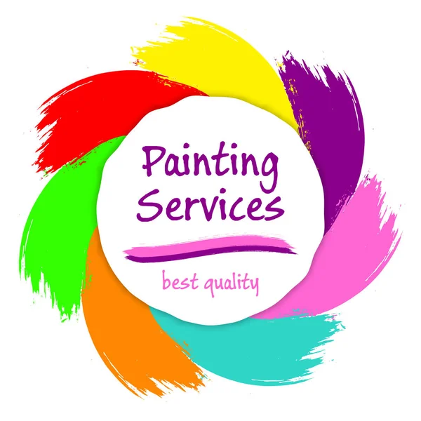 Logotipo Profissional Dos Serviços Pintura Pincel Tinta Texturizado Colorido Pintado —  Vetores de Stock