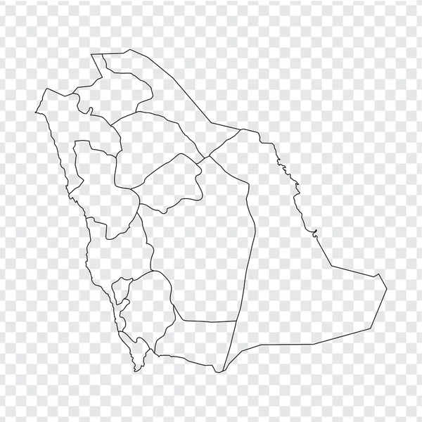 Carta Bianca Arabia Saudita Mappa Alta Qualità Dell Arabia Saudita — Vettoriale Stock