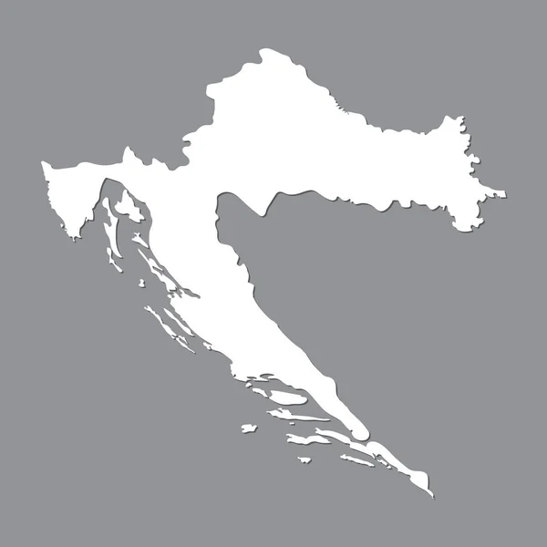 Mapa Branco Croácia Mapa Alta Qualidade Croácia Fundo Cinza Vetor — Vetor de Stock
