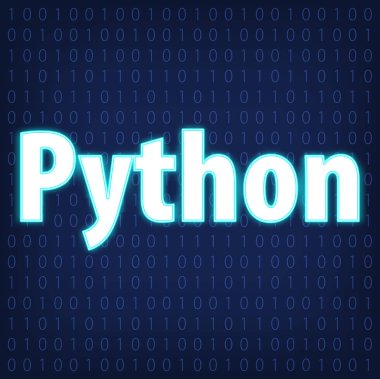Makine kodu dilleri neon tarzı. Programlama dilleri kavramı. Python ikili kod arka plan üzerinde. Düz tasarım. Vektör çizim Eps10.