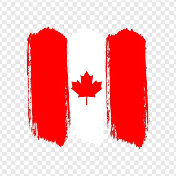 Flagge Von Kanada Pinselstrich Hintergrund Flagge Von Kanada Auf Transparentem — Stockvektor