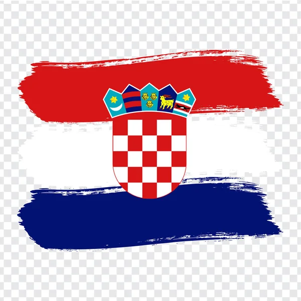 共和国的旗子克罗地亚 刷子冲程背景 共和国克罗地亚的旗子在透明的背景 股票载体 矢量插图 Eps10 — 图库矢量图片
