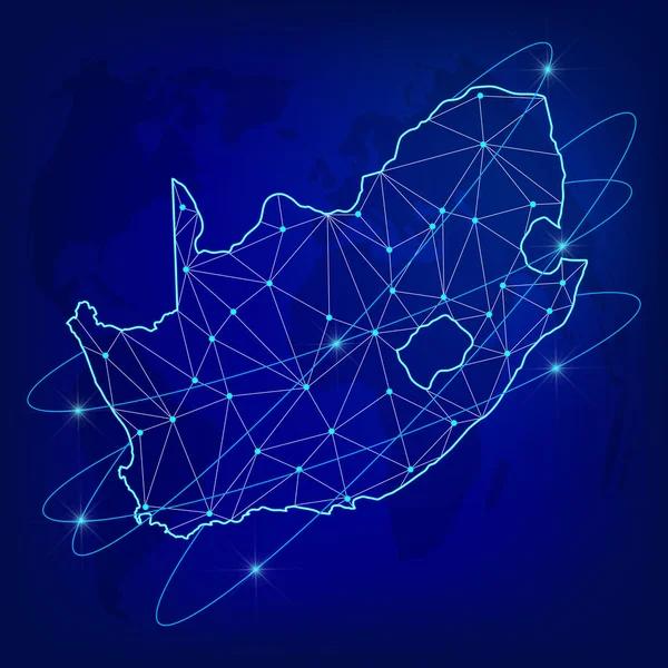 Globális Logisztikai Koncepció Kommunikációs Hálózat Térképe Világ Háttér Dél Afrikai — Stock Vector