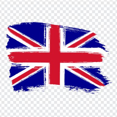 Birleşik Krallık of Büyük Britanya ve Kuzey İrlanda, fırça konturu arka plan bayrak. Büyük Britanya'nın üzerinde şeffaf arka plan bayrak. Hisse senedi vektör. Vektör çizim Eps10.