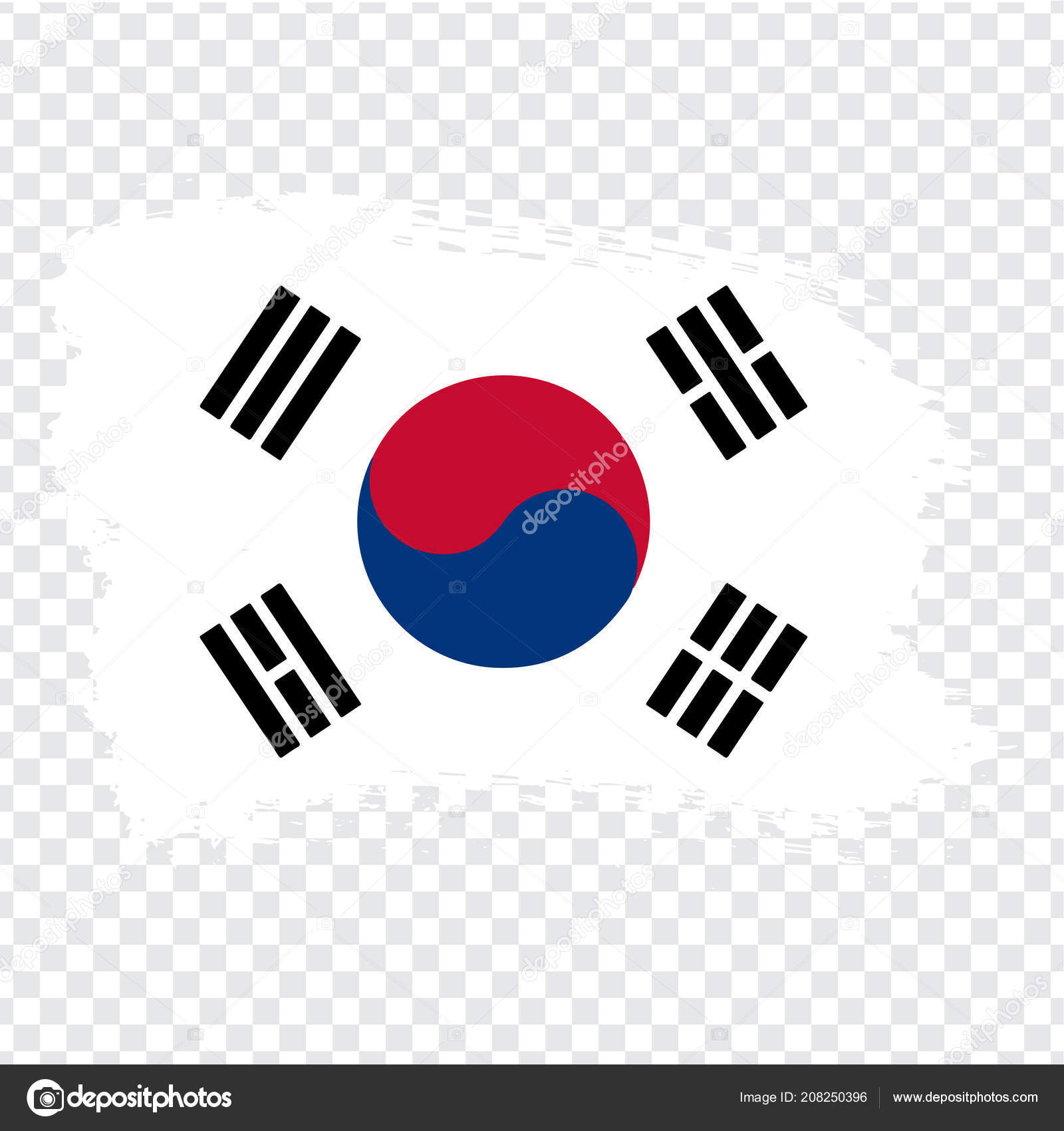 Flag South Korea Brush Stroke Background Flag South Korea
