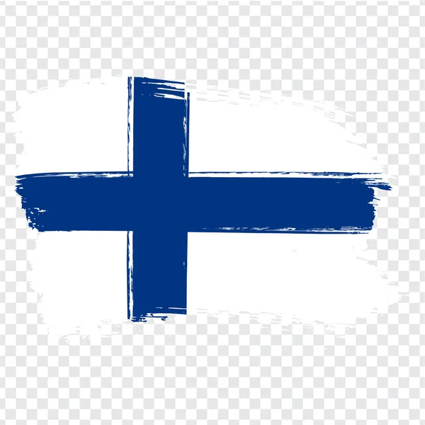 Flagge Finnland Pinselstrich Hintergrund Flagge Finnlands Auf Transparentem Hintergrund Aktienvektor — Stockvektor