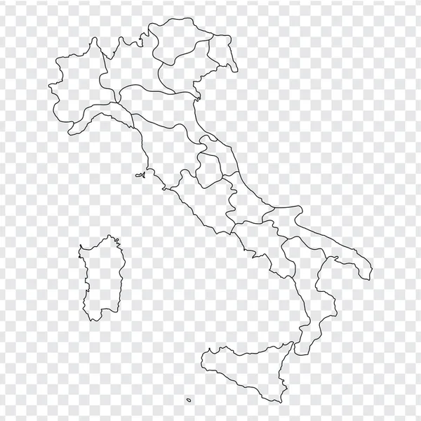 Carta Bianca Italia Mappa Alta Qualità Italia Con Province Sfondo — Vettoriale Stock