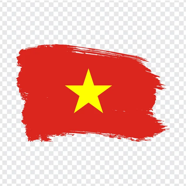 Flagga Vietnam Brush Stroke Bakgrund Flaggan Vietnam Transparent Bakgrund Målade — Stock vektor