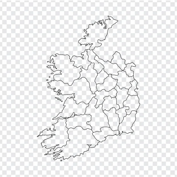 Carte Vierge Irlande Carte Haute Qualité Irlande Avec Des Provinces — Image vectorielle