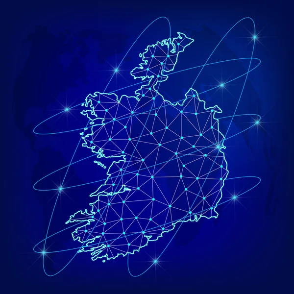 Global Lojistik Kavramı Letişim Eşlemesinde Rlanda Dünya Arka Plan Rlanda — Stok Vektör
