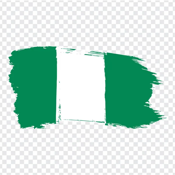 Flagge Nigerias Von Pinselstrichen Flagge Föderative Republik Nigeria Auf Transparentem — Stockvektor