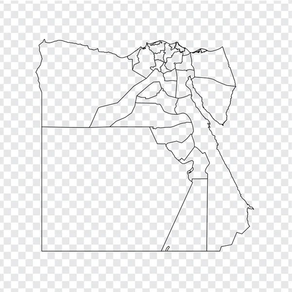 Mapa Blanco Egipto Mapa Alta Calidad Egipto Con Provincias Sobre — Vector de stock