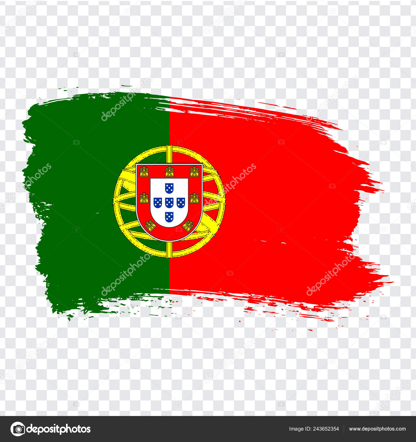 Bandeira Portugal de traçados de pincel. Bandeira ...