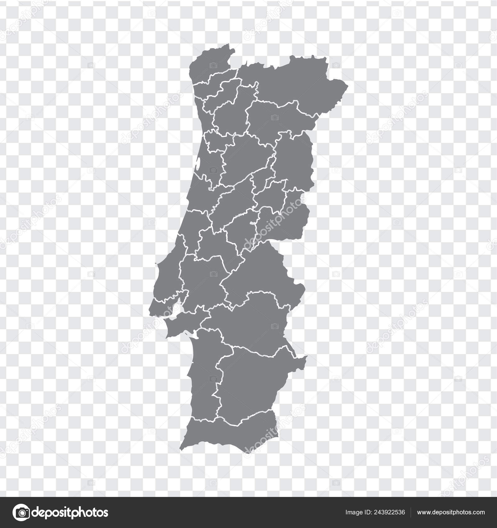 Mapa Branco Portugal Mapa Alta Qualidade Portugal Com Províncias Fundo  imagem vetorial de karinanh© 243922536