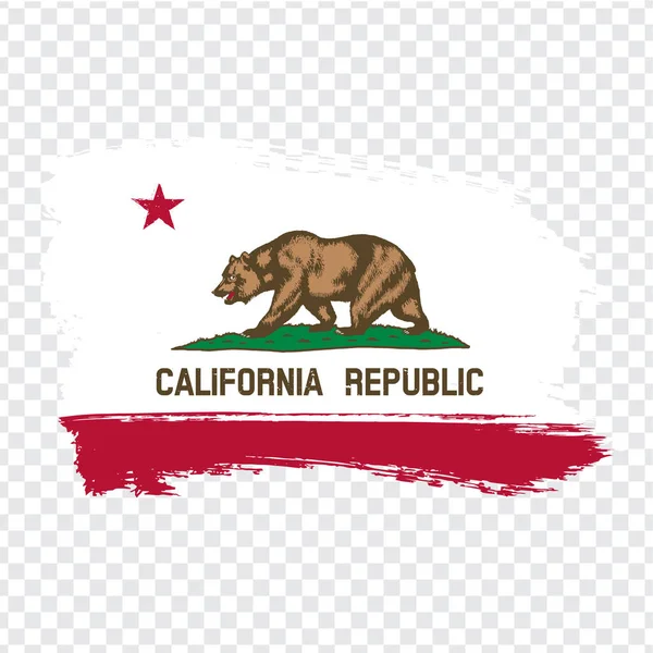 Bandera de California de pinceladas. Estados Unidos de América. Bandera California sobre fondo transparente para el diseño de su sitio web, logotipo, aplicación, interfaz de usuario. Vector de acciones. Ilustración vectorial EPS10 . — Vector de stock