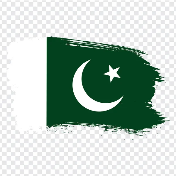 Vlajka Pákistánu od tahy štětce. Vlajka Pákistánu na průhledné pozadí pro vaše webové stránky design, logo, uživatelské rozhraní aplikace. Skladem vektor. Vektorové ilustrace Eps10. — Stockový vektor
