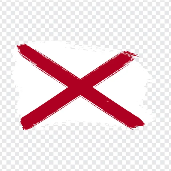 Σημαία της Αλαμπάμα από πινελιές. Ηνωμένες Πολιτείες της Αμερικής. Αλαμπάμα σημαία σε διαφανές φόντο για σχεδιασμό web site σας, το λογότυπο, app, Ui. Διάνυσμα απόθεμα. Εικονογράφηση διάνυσμα Eps10. — Διανυσματικό Αρχείο