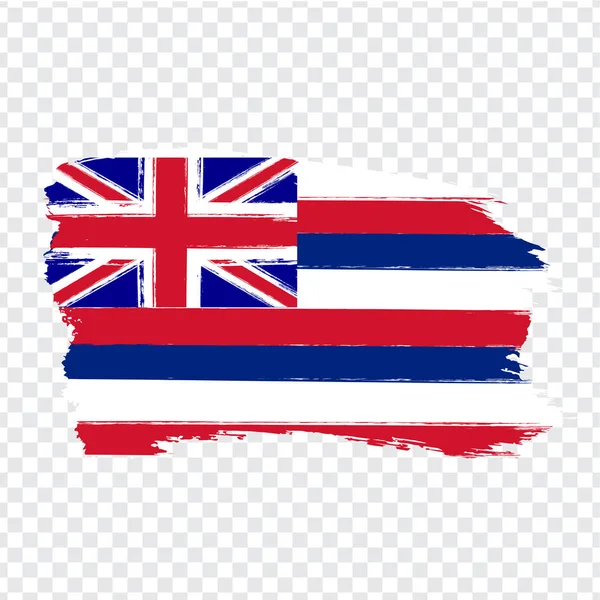 Flag of Hawaii from brush strokes. United States of America.  Flag Hawaii on transparent background for your web site design, logo, app, UI. Stock vector. Vector illustration EPS10. — Stock Vector