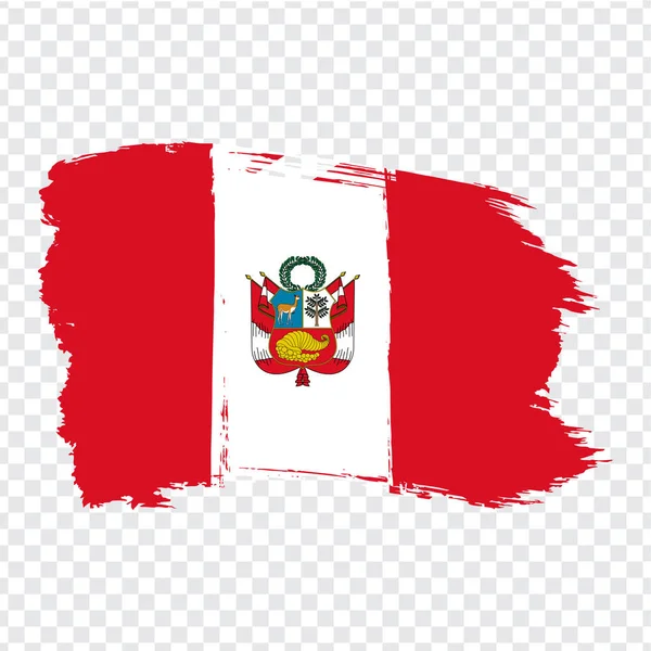 Bandera de Perú de pinceladas. Bandera Perú sobre fondo transparente para el diseño de su sitio web, logotipo, aplicación, interfaz de usuario. Vector de acciones. Ilustración vectorial EPS10 . — Vector de stock