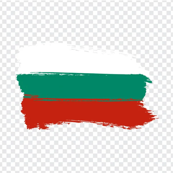 Flagge Bulgariens von Pinselstrichen. Flagge Bulgariens auf transparentem Hintergrund für Ihr Webseitendesign, Logo, App, ui. Aktienvektor. Vektorabbildung eps10. — Stockvektor