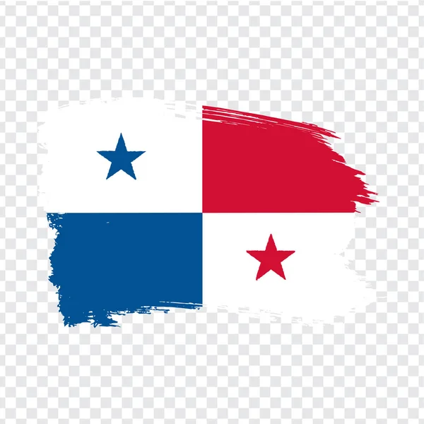 Panama flagga från penseldrag. Flagga Panama på transparent bakgrund för din webbplats design, logotyp, app, UI. Lager vektor. Vektor illustration Eps10. — Stock vektor