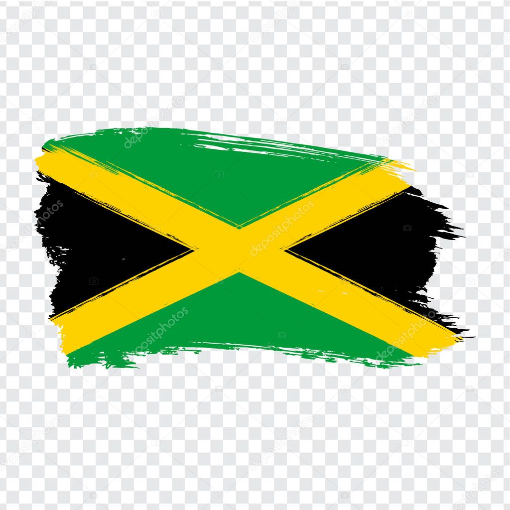 Flag of Jamaica from brush strokes.  Flag Jamaica on transparent background for your web site design, logo, app, UI. Stock vector. Vector illustration EPS10.