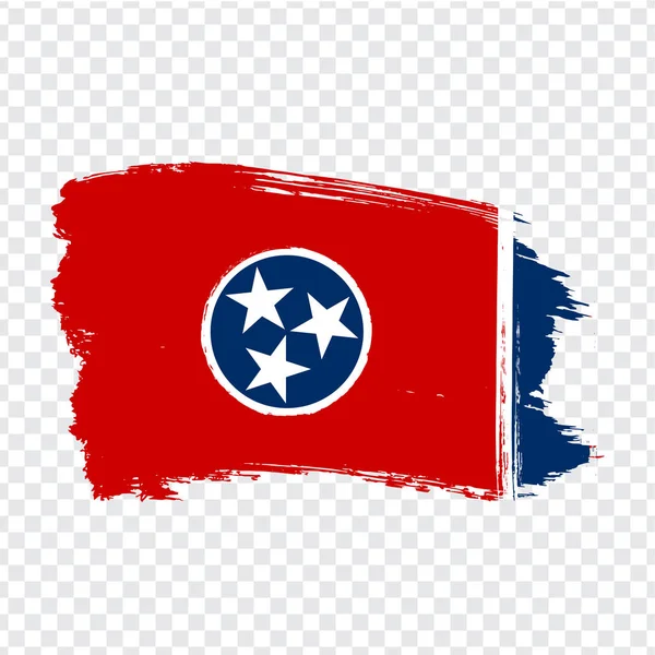 Vlag van Tennessee van penseelstreken. Verenigde Staten van Amerika. Flag Tennessee op transparante achtergrond voor uw website ontwerp, logo, app, gebruikersinterface. Voorraadvector. Vectorillustratie EPS10 — Stockvector