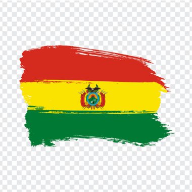 Flag of Bolivia from brush strokes.  Flag Bolivia on transparent background for your web site design, logo, app, UI. Stock vector. Vector illustration EPS10. clipart