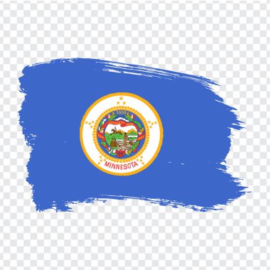Flag of  Minnesota from brush strokes. United States of America.  Flag Minnesota on transparent background for your web site design, logo, app, UI. Stock vector. Vector illustration EPS10. clipart