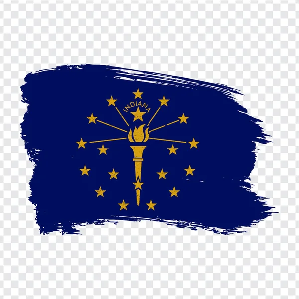 Bandeira de Indiana de pinceladas. Estados Unidos da América. Bandeira Indiana em fundo transparente para o design do seu site, logotipo, aplicativo, UI. Vetor de estoque. Ilustração vetorial EPS10 . —  Vetores de Stock