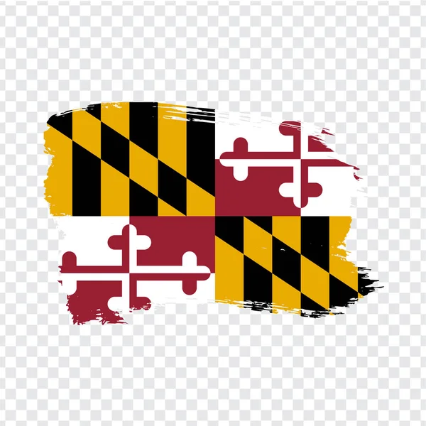 Bandera de Maryland por pinceladas. Estados Unidos de América. Bandera Maryland sobre fondo transparente para el diseño de su sitio web, logotipo, aplicación, interfaz de usuario. Vector de acciones. Ilustración vectorial EPS10 . — Vector de stock
