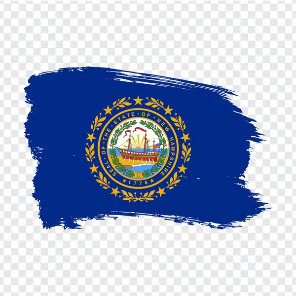 Bandeira de New Hampshire de pinceladas. Estados Unidos da América. Bandeira New Hampshire em fundo transparente para o design do seu site, logotipo, aplicativo, UI. Vetor de estoque. Ilustração vetorial EPS10 . —  Vetores de Stock