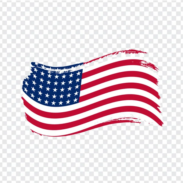 USA flagga isolerad. USA flagga, penseldrag bakgrund. Flagg Amerikas förenta stater på transparent bakgrund. Flagga USA för din webbplats design, logotyp, app, UI. Lager vektor. Eps10. — Stock vektor