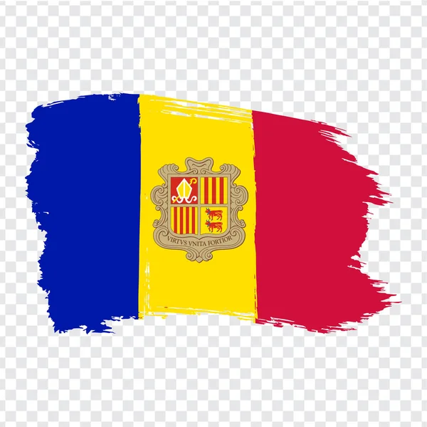 Flag Andorra from brush strokes.  Flag  Andorra on  transparent background for your web site design, logo, app, UI. Stock vector. Vector illustration EPS10 — Stock Vector